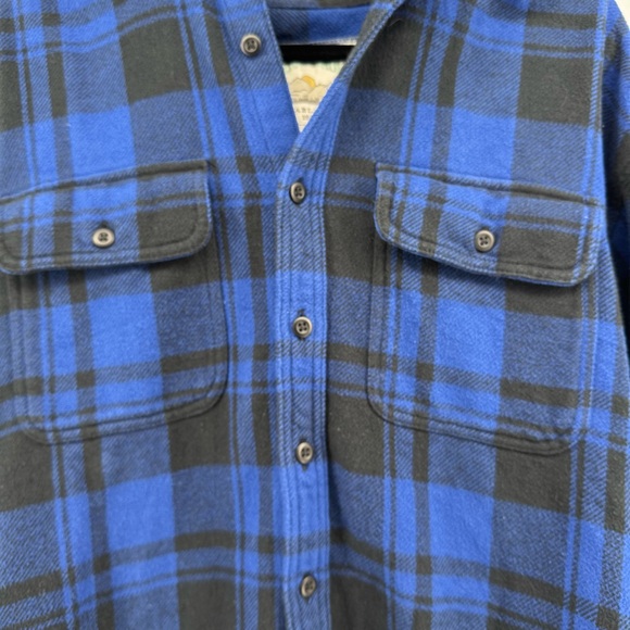 American Eagle Mens Flannel Shirt Hoodie Large Tall Plaid Shacket Removable Hood - Picture 3 of 11